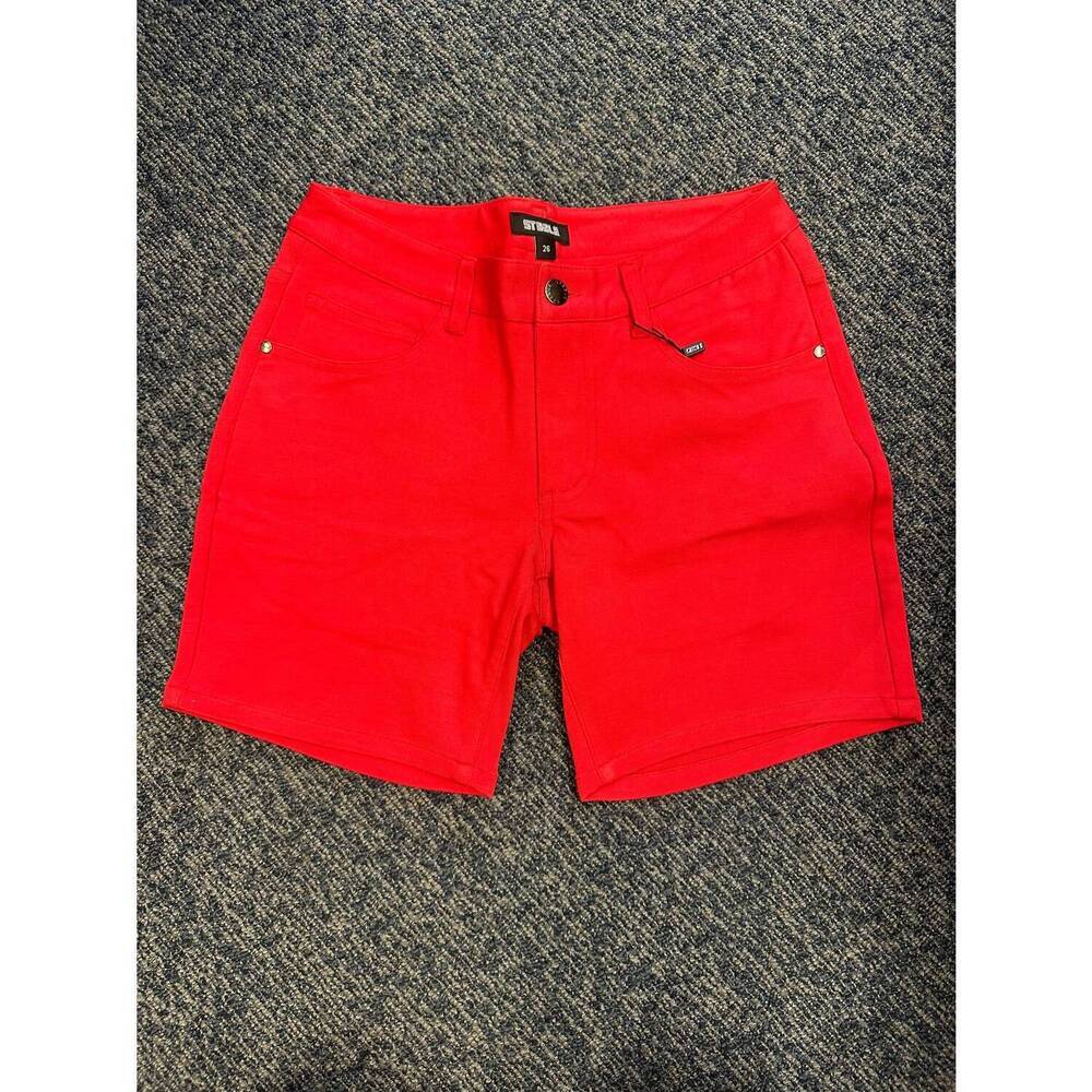 NEW STEELE men's stretch knit shorts in poppy